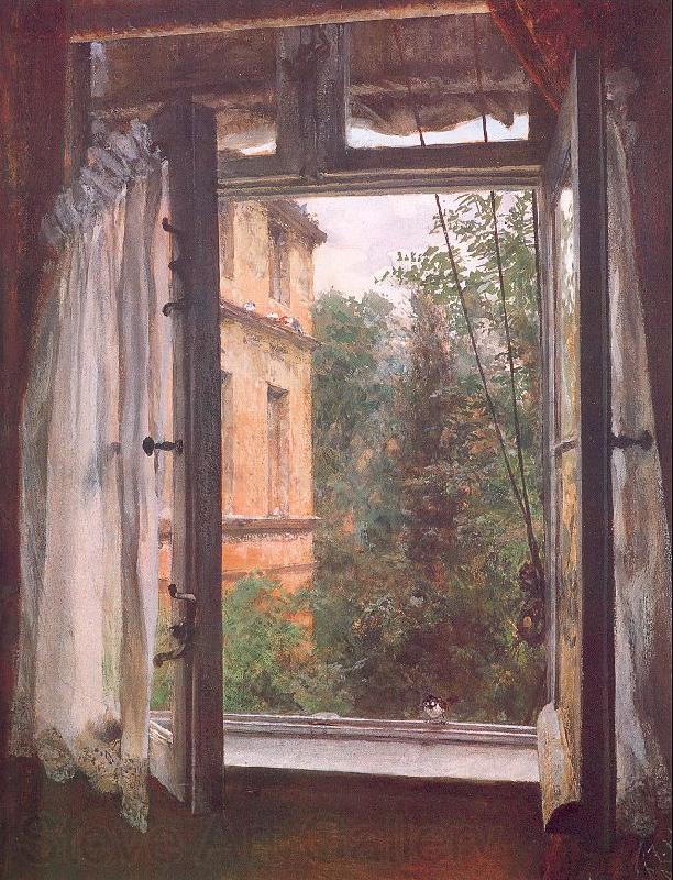 Adolph von Menzel View from a Window in the Marienstrasse Spain oil painting art